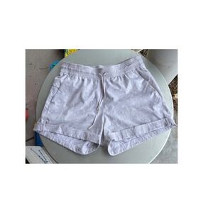 Lululemon Spring Break Away Shorts White Grey Tonal Print Size 8 Cuffed